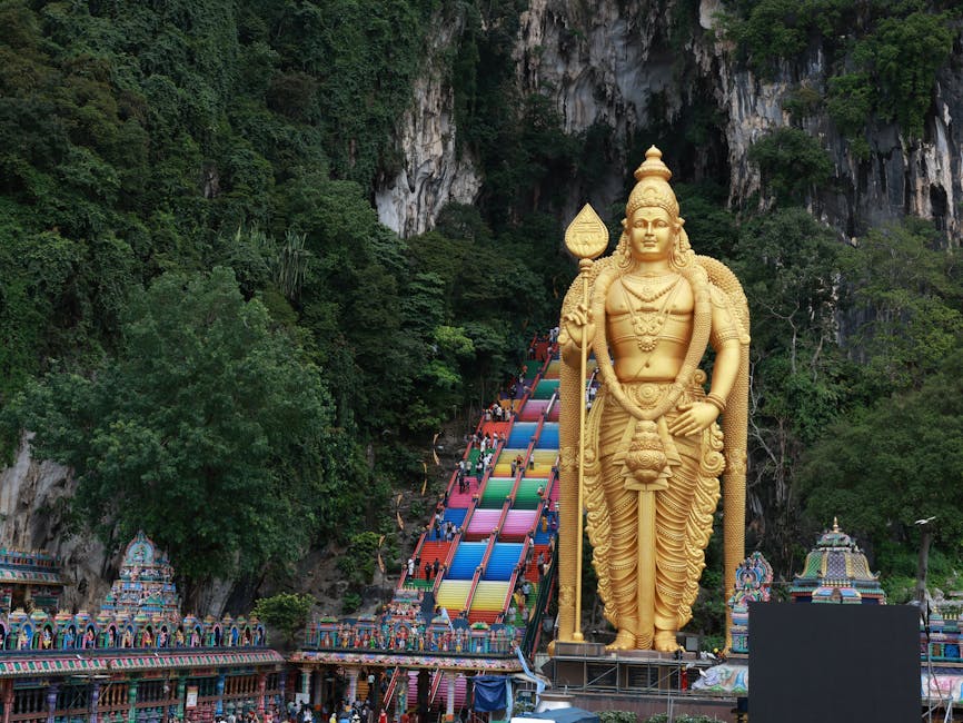 Devotee carrying kavadi during Thaipusam